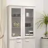 Image de vidaXL Dessus de buffet HAMAR Blanc 85x35x100 cm Bois de pin massif