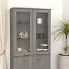 Image de vidaXL Dessus de buffet HAMAR Gris clair 85x35x100 cm Bois de pin
