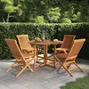 Image de vidaXL Mobilier à dîner d'extérieur pliable 5 pcs Bois solide de teck