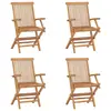 Image de vidaXL Chaises pliables de jardin lot de 4 Bois de teck solide