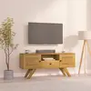 Image de vidaXL Meuble TV 110x30x35 cm Bois de teck solide