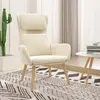 Image de vidaXL Chaise de relaxation Blanc crème Velours
