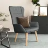 Image de vidaXL Chaise de relaxation Gris foncé Tissu