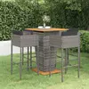 Image de vidaXL Ensemble de bar de jardin 5 pcs et coussins Résine tressée Gris