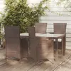 Image de vidaXL Ensemble à manger d'extérieur 5pcs avec coussins Résine tressée