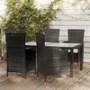 Image de vidaXL Ensemble à manger d'extérieur 5pcs avec coussins Résine tressée