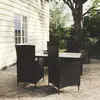 Image de vidaXL Ensemble à manger d'extérieur 5pcs avec coussins Résine tressée