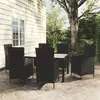 Image de vidaXL Salon de jardin 7 pcs avec coussins résine tressée noir