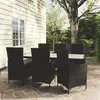 Image de vidaXL Salon de jardin 7 pcs avec coussins résine tressée noir