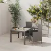 Image de vidaXL Ensemble à manger d'extérieur 3pcs coussins gris résine tressée