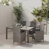 Image de vidaXL Ensemble à manger d'extérieur 5pcs coussins résine tressée gris