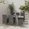 Image de vidaXL Salon de jardin 7 pcs avec coussins Résine tressée Gris