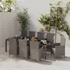 Image de vidaXL Ensemble à manger d'extérieur 9pcs coussins Résine tressée Gris