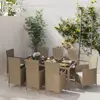 Image de vidaXL Ensemble à manger d'extérieur 9 pcs coussins Résine tressée