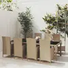 Image de vidaXL Ensemble à dîner de jardin 9 pcs coussins Résine tressée Beige