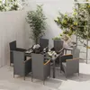 Image de vidaXL Ensemble à manger d'extérieur 7 pcs et coussins Résine tressée