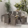Image de vidaXL Ensemble à manger d'extérieur 7 pcs et coussins Résine tressée