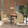 Image de vidaXL Ensemble à manger de jardin et coussins 5 pcs Poly rotin Beige