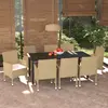 Image de vidaXL Ensemble à manger de jardin et coussins 9 pcs Poly rotin Beige