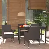 Image de vidaXL Ensemble à manger de jardin et coussins 5 pcs Poly rotin Marron