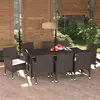 Image de vidaXL Ensemble à manger de jardin et coussins 9 pcs Poly rotin Marron