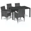 Image de vidaXL Ensemble à manger de jardin coussins 5pcs Résine tressée Gris