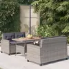 Image de vidaXL Ensemble à manger de jardin 3 pcs Résine tressée bois d'acacia
