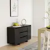 Image de vidaXL Buffet avec 3 tiroirs Noir 120x41x75 cm Bois d'ingénierie