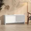 Image de vidaXL Meuble TV Blanc 90x35x40 cm Bois d'ingénierie