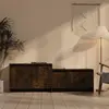 Image de vidaXL Meuble TV Chêne fumé 146,5x35x50 cm Bois d'ingénierie