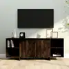 Image de vidaXL Meuble TV chêne fumé 130x35x50 cm bois d'ingénierie