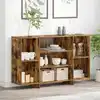 Image de vidaXL Buffet chêne fumé 120x30x75 cm bois d'ingénierie
