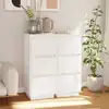 Image de vidaXL Buffets 2 pcs Blanc 32x34x75 cm Bois massif de pin