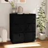 Image de vidaXL Buffets 2 pcs Noir 32x34x75 cm Bois massif de pin