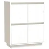 Image de vidaXL Buffet en bois blanc - 60 x 34 x 75 cm - Matériau : pin et MDF - 4 portes - Décoration pour salon, salle à manger, couloir