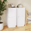 Image de vidaXL Buffets 2 pcs Blanc 31,5x34x75 cm Bois massif de pin