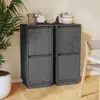 Image de vidaXL Buffets 2 pcs Gris 31,5x34x75 cm Bois massif de pin