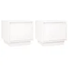 Image de Lot de 2 tables de chevet en pin massif Blanc 35 x 34 x 32 cm