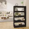 Image de vidaXL Bibliothèque/Séparateur de pièce Noir Bois d'ingénierie
