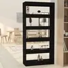 Image de vidaXL Bibliothèque/Séparateur de pièce Noir Bois d'ingénierie