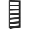 Image de vidaXL Bibliothèque/Séparateur de pièce noir bois d'ingénierie