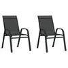 Image de vidaXL Chaises empilables de jardin lot de 2 Noir Tissu textilène