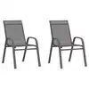 Image de vidaXL Chaises empilables de jardin lot de 2 Gris Tissu textilène