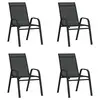 Image de vidaXL Chaises empilables de jardin lot de 4 Noir Tissu textilène
