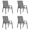 Image de vidaXL Chaises empilables de jardin lot de 4 Gris Tissu textilène