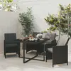 Image de vidaXL Ensemble à dîner de jardin avec coussins 5 pcs poly rotin noir