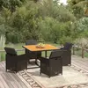 Image de vidaXL Ensemble à dîner de jardin avec coussins 5 pcs poly rotin noir