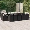 Image de vidaXL Ensemble à manger de jardin coussins 15 pcs Résine tressée Noir