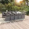 Image de vidaXL Ensemble à manger de jardin coussins 11 pcs Résine tressée Gris