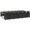 Image de vidaXL Ensemble à manger de jardin coussins 13 pcs Résine tressée Noir